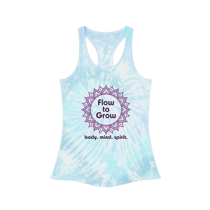 Flow to Grow_ VFA Logo-Tie Dye Racerback Tank Top